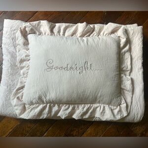 Pink pillow and blanket crib set